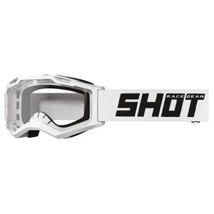 Motocrossbriller til børn Shot Rocket Kid 2.0 solid hvid med klar plexi