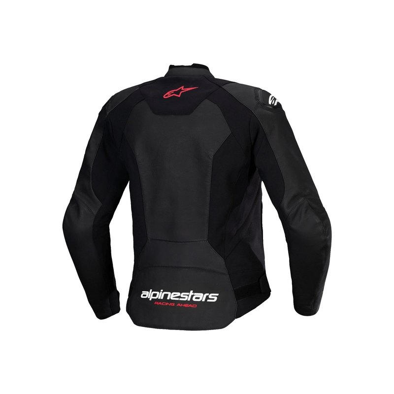 Alpinestars Stella Faster 3 lædermotorcykeljakke til kvinder Sort-hvid-fluerød