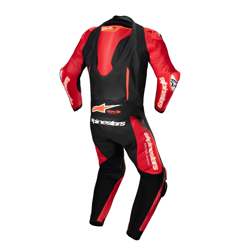 Alpinestars GP-R7 Tech-Air-klar/kompatibel sort/rød læderdragt i ét stykke