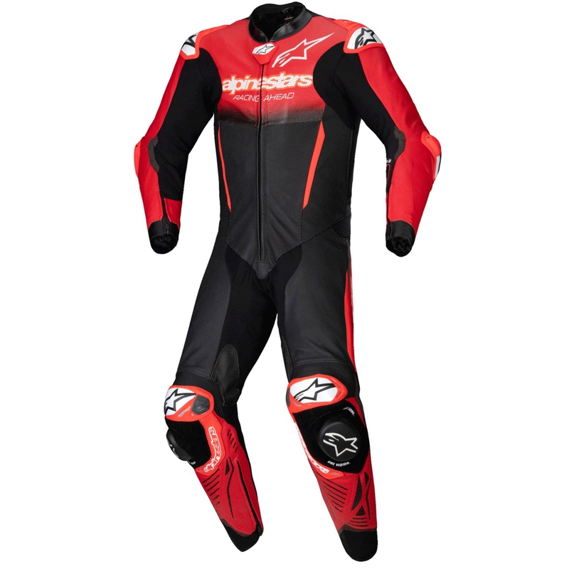 Alpinestars GP-R7 Tech-Air-klar/kompatibel sort/rød læderdragt i ét stykke