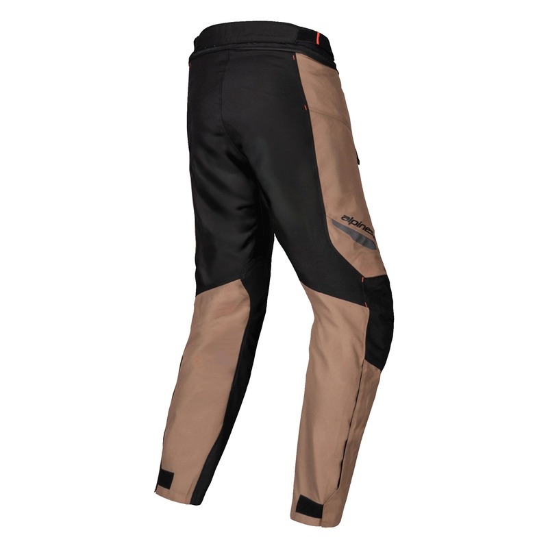 Alpinestars ST-1 Waterproof khaki-sand-sort-fluoro rød motorcykelbukser