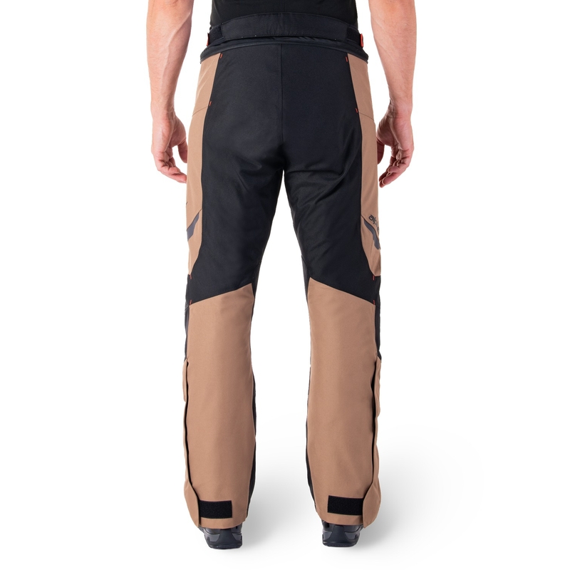 Alpinestars ST-1 Waterproof khaki-sand-sort-fluoro rød motorcykelbukser