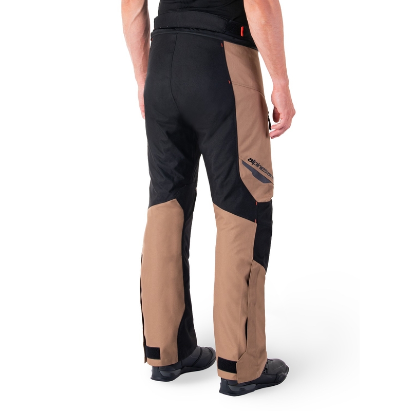 Alpinestars ST-1 Waterproof khaki-sand-sort-fluoro rød motorcykelbukser
