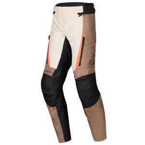 Alpinestars ST-1 Waterproof khaki-sand-sort-fluoro rød motorcykelbukser