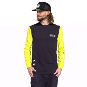 Langærmet T-shirt Meatfly Appex fluo gul-sort