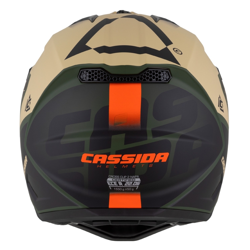 Cassida Cross Cup 2 Napa motocrosshjelm mat sand-grøn-orange-sort
