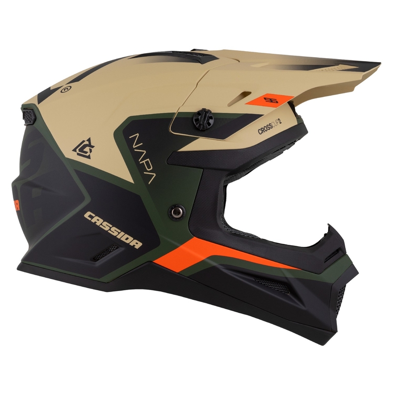 Cassida Cross Cup 2 Napa motocrosshjelm mat sand-grøn-orange-sort
