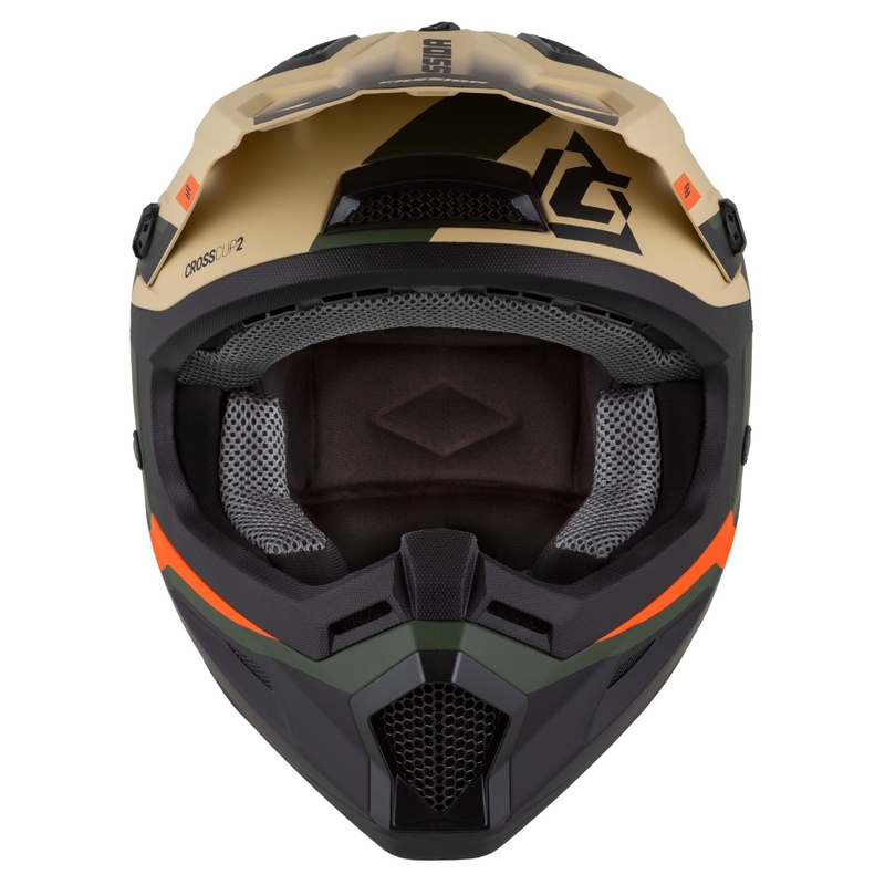 Cassida Cross Cup 2 Napa motocrosshjelm mat sand-grøn-orange-sort