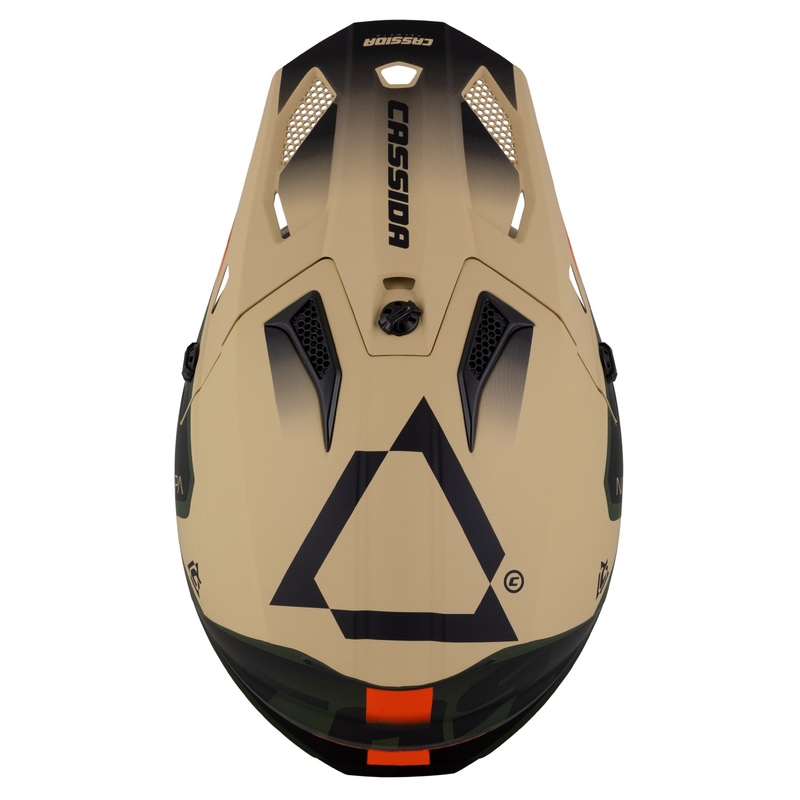 Cassida Cross Cup 2 Napa motocrosshjelm mat sand-grøn-orange-sort