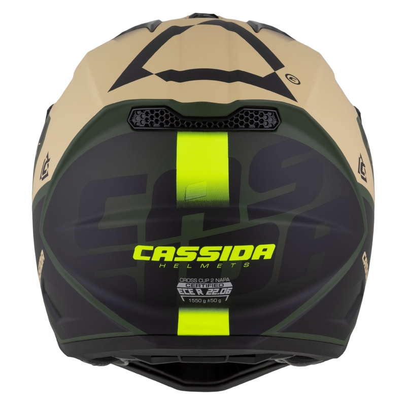 Cassida Cross Cup 2 Napa motocrosshjelm mat sandgrøn-fluogul-sort