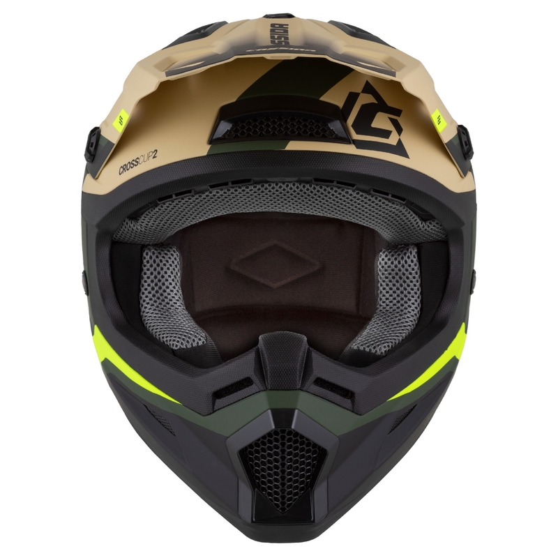 Cassida Cross Cup 2 Napa motocrosshjelm mat sandgrøn-fluogul-sort