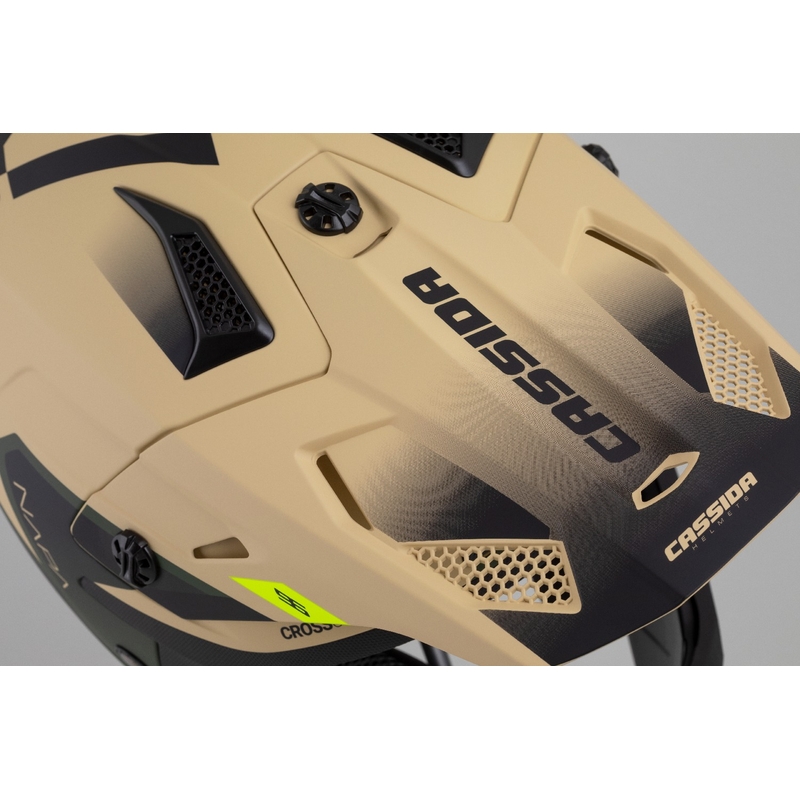 Cassida Cross Cup 2 Napa motocrosshjelm mat sandgrøn-fluogul-sort