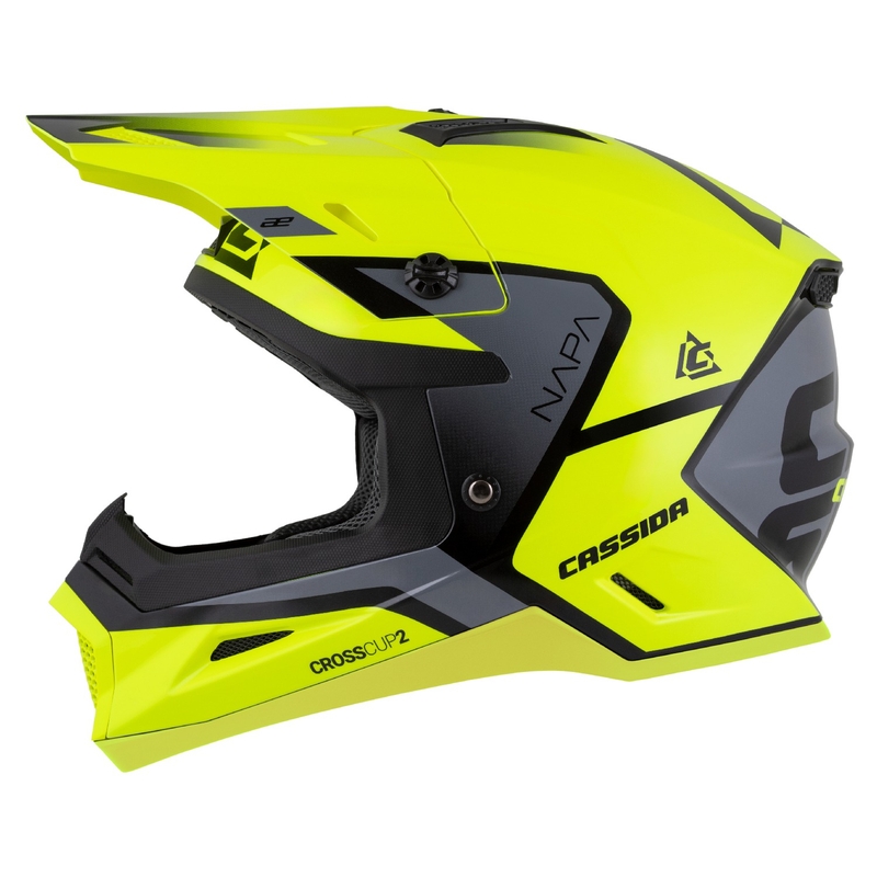 Cassida Cross Cup 2 Napa fluogul-sort-perlegrå motocrosshjelm