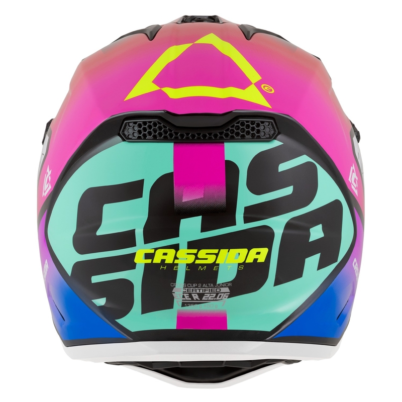 Cassida Cross Cup 2 Napa Pearl Multicolor motorcykelhjelm til børn
