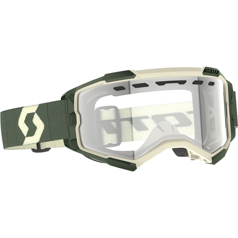 Motocrossbriller SCOTT Fury Enduro khaki med klar plexi