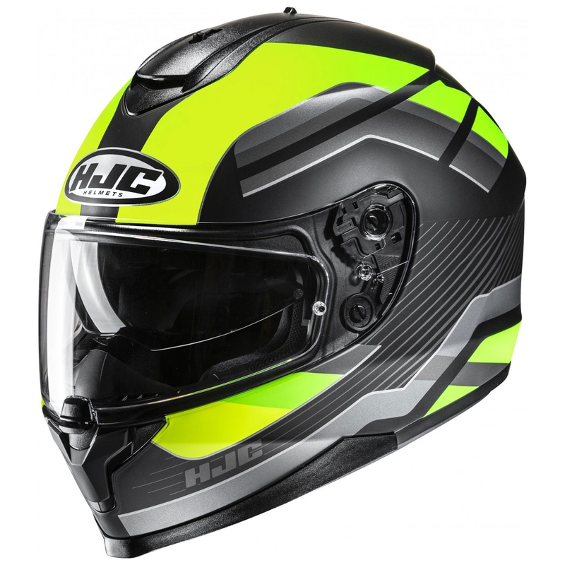 Integral motorcykelhjelm HJC C70N Belis MC3HSF fluogul-sort