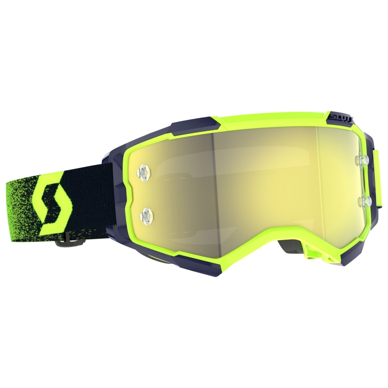 Motocrossbriller SCOTT Fury CH grøn-fluogul med spejlplexi