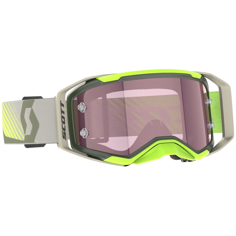 Motocrossbriller SCOTT Prospect 2.0 AMP khaki-fluogul med pink plexi