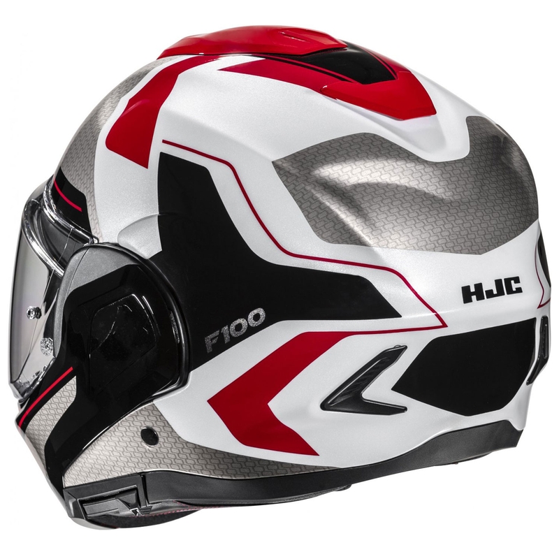 HJC F100 Bios MC1 grå-sort-rød flip-up motorcykelhjelm