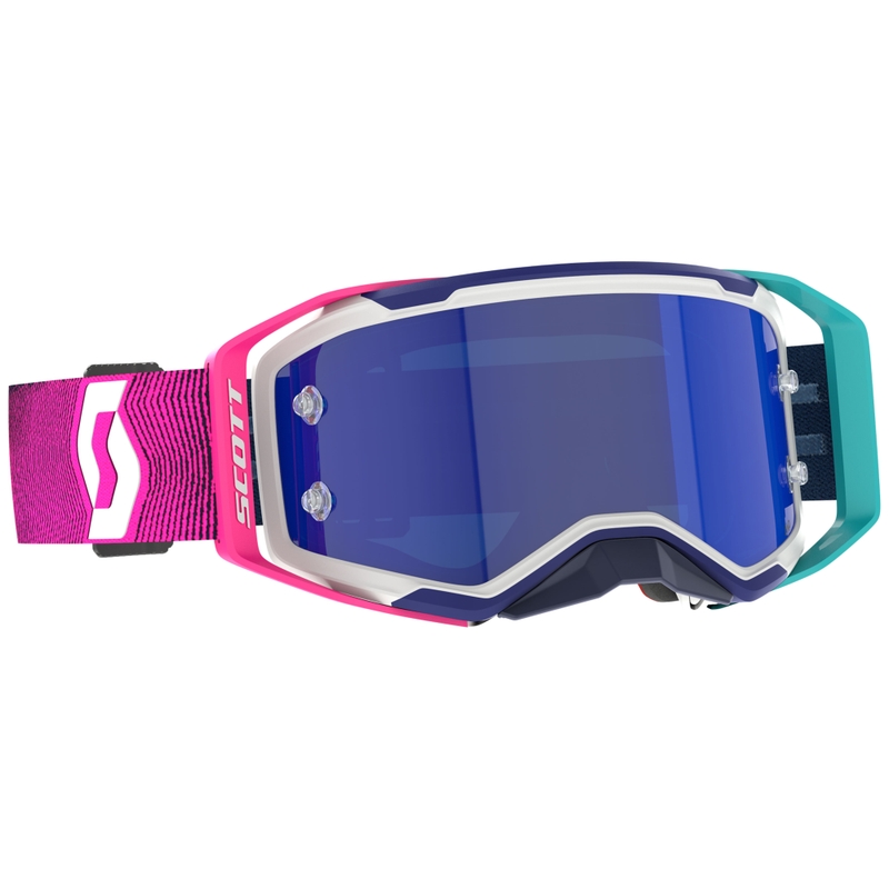 Motocrossbriller SCOTT Prospect 2.0 AMP blå og pink med blå spejlplexi