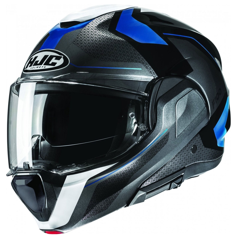 Flip-up motorcykelhjelm HJC F100 Bios MC2 gråblå