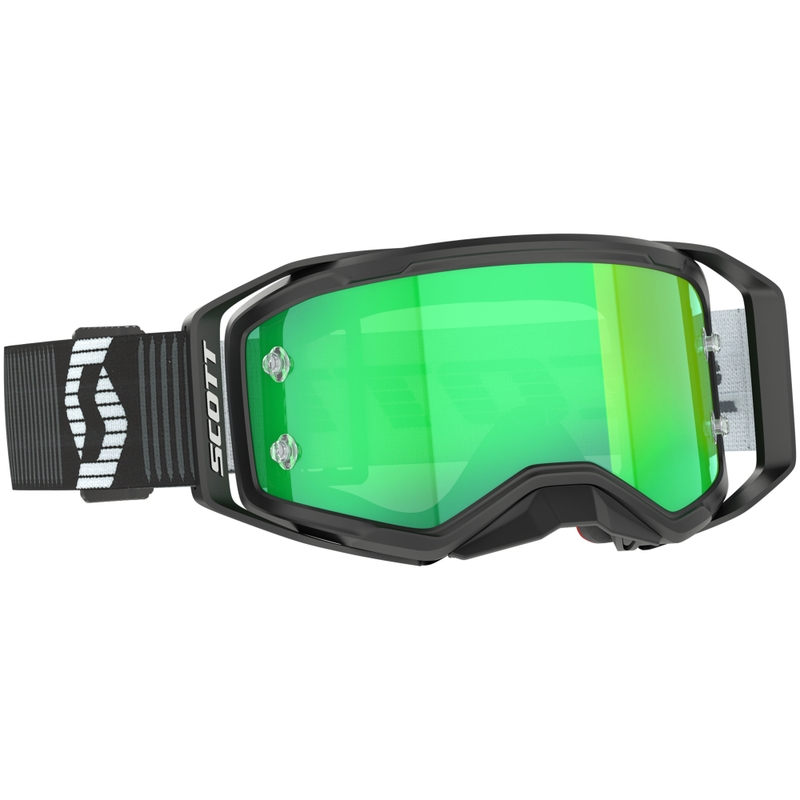 Motocrossbrille SCOTT Prospect 2.0 sort og hvid med grøn spejllinse