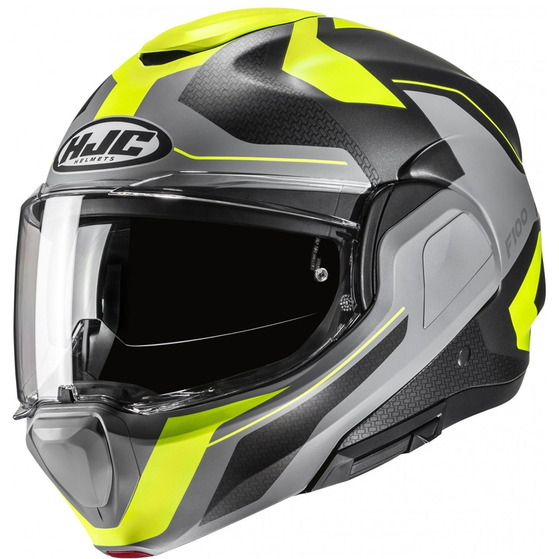 HJC F100 Bios MC3HSF fluogul-grå sammenklappelig motorcykelhjelm