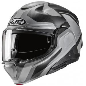 HJC F100 Bios MC5SF sort-grå flip-up motorcykelhjelm