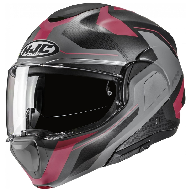 HJC F100 Bios MC8SF sort-grå-lilla sammenklappelig motorcykelhjelm