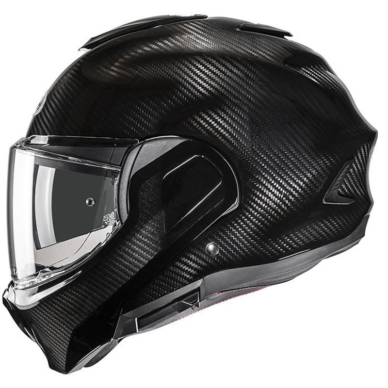 HJC F100 Carbon Black sammenklappelig motorcykelhjelm