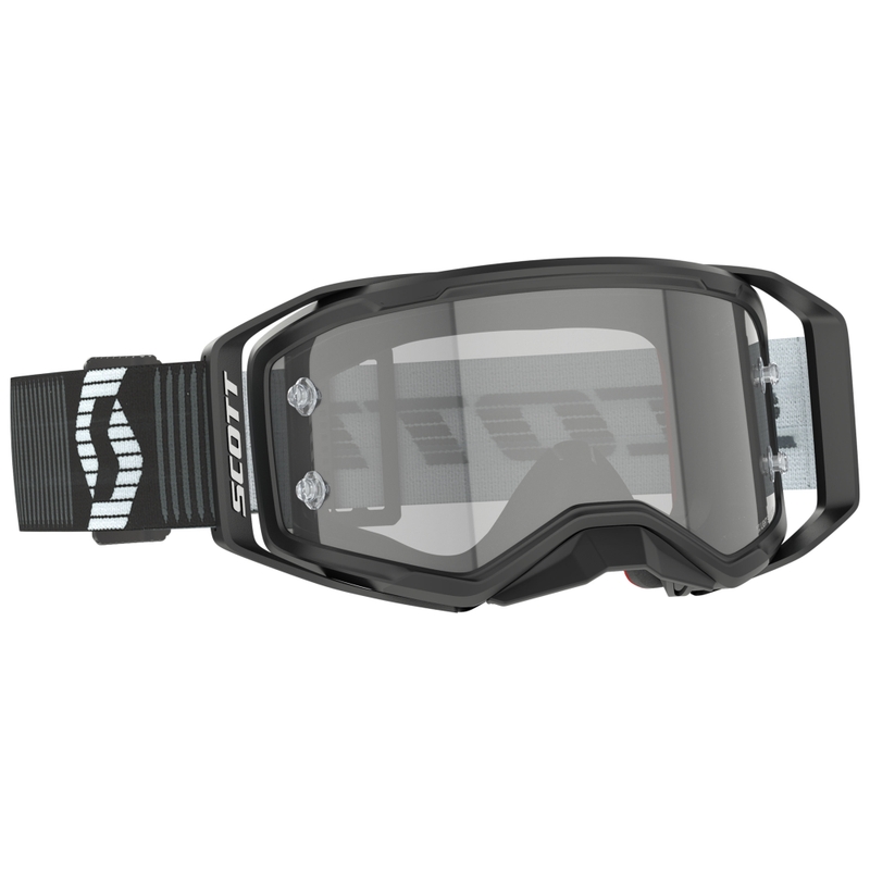 Motocrossbriller SCOTT Prospect 2.0 LS sort og hvid med lysfølsomt plexi