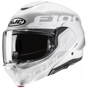 Flip-up motorcykelhjelm HJC F100 Hetal MC10 hvid-grå