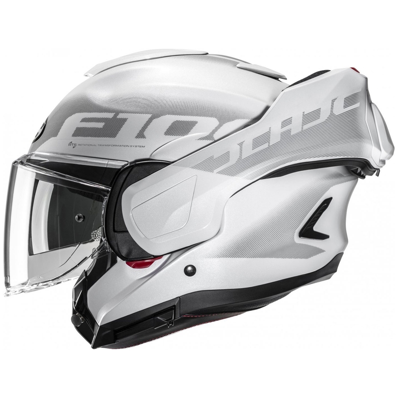 Flip-up motorcykelhjelm HJC F100 Hetal MC10 hvid-grå