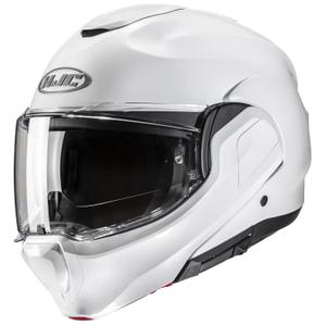HJC F100 Solid pearl white flip-up motorcykelhjelm