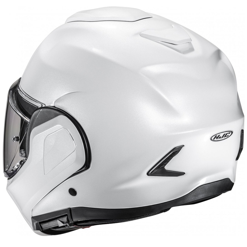 HJC F100 Solid pearl white flip-up motorcykelhjelm