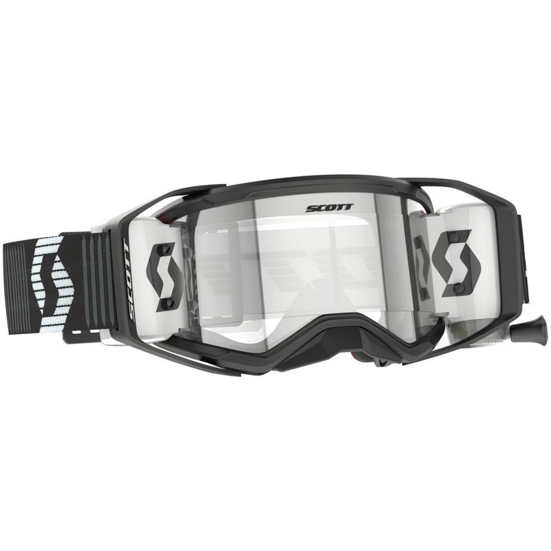 Motocrossbriller SCOTT Prospect 2.0 WFS sort og hvid med klart plexi