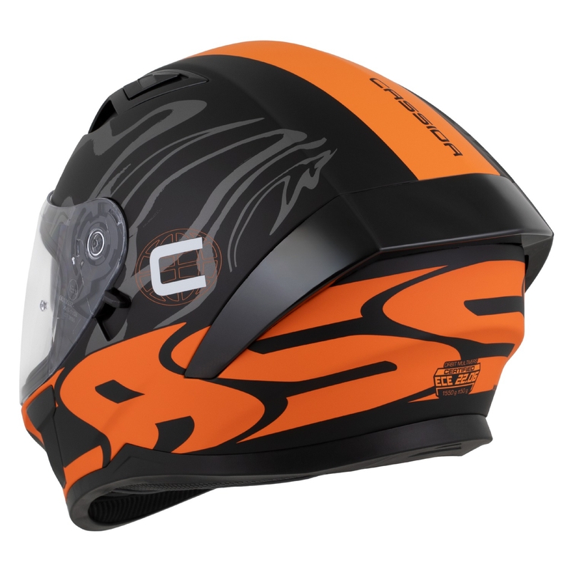 Integralhjelm Cassida Orbit Multivers mat sort-orange-grå-hvid