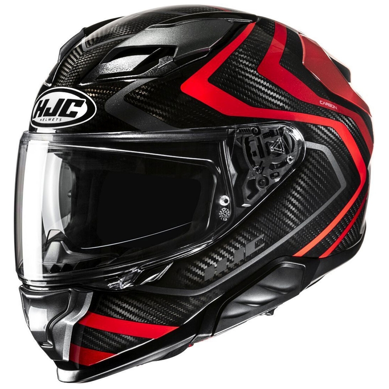 HJC F71 Carbon Nevio MC1 integreret motorcykelhjelm sort og rød