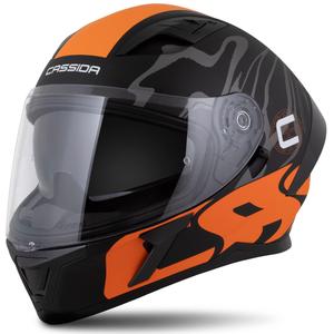 Integralhjelm Cassida Orbit Multivers mat sort-orange-grå-hvid