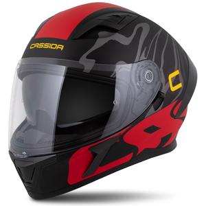 Integralhjelm Cassida Orbit Multivers mat sort-rød-grå-gul