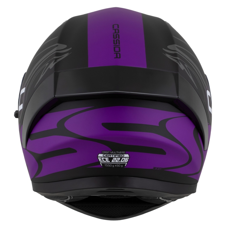 Integralhjelm Cassida Orbit Multivers mat sort-lilla-grå-hvid