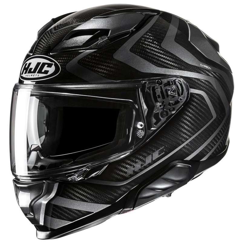 Integreret motorcykelhjelm HJC F71 Carbon Nevio MC3H sort-grå