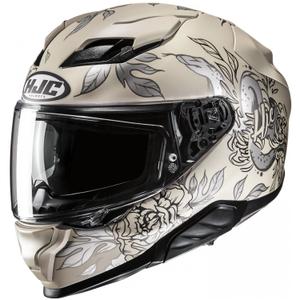 Integreret motorcykelhjelm HJC F71 Eliz MC9SF beige-grå