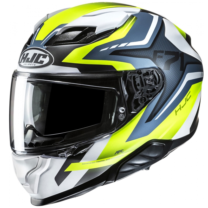 Integreret motorcykelhjelm HJC F71 Fes MC3HSF hvid-fluogul