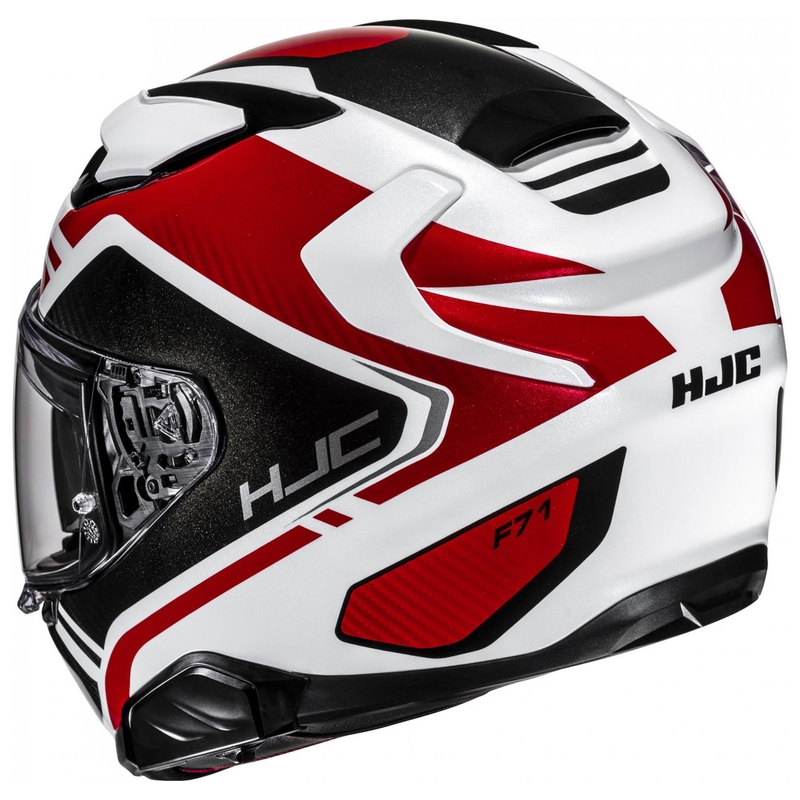Integreret motorcykelhjelm HJC F71 Tozz MC1 hvid-rød-sort