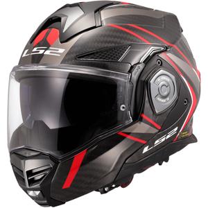 Flip-up motorcykelhjelm LS2 FF901 Advant XC Future II sort-rød