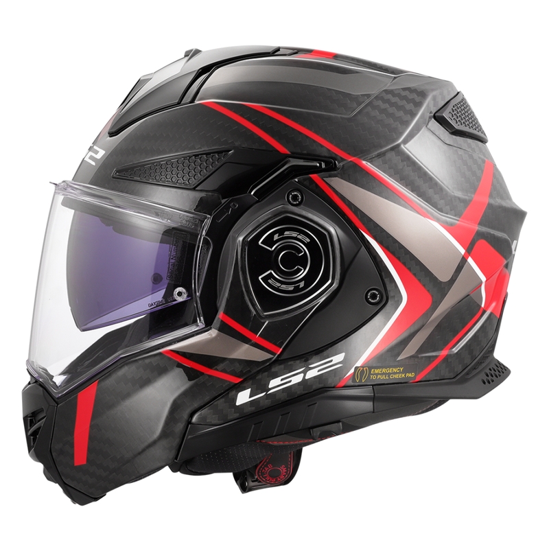 Flip-up motorcykelhjelm LS2 FF901 Advant XC Future II sort-rød