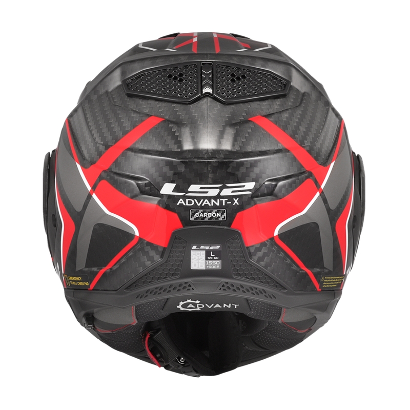 Flip-up motorcykelhjelm LS2 FF901 Advant XC Future II sort-rød