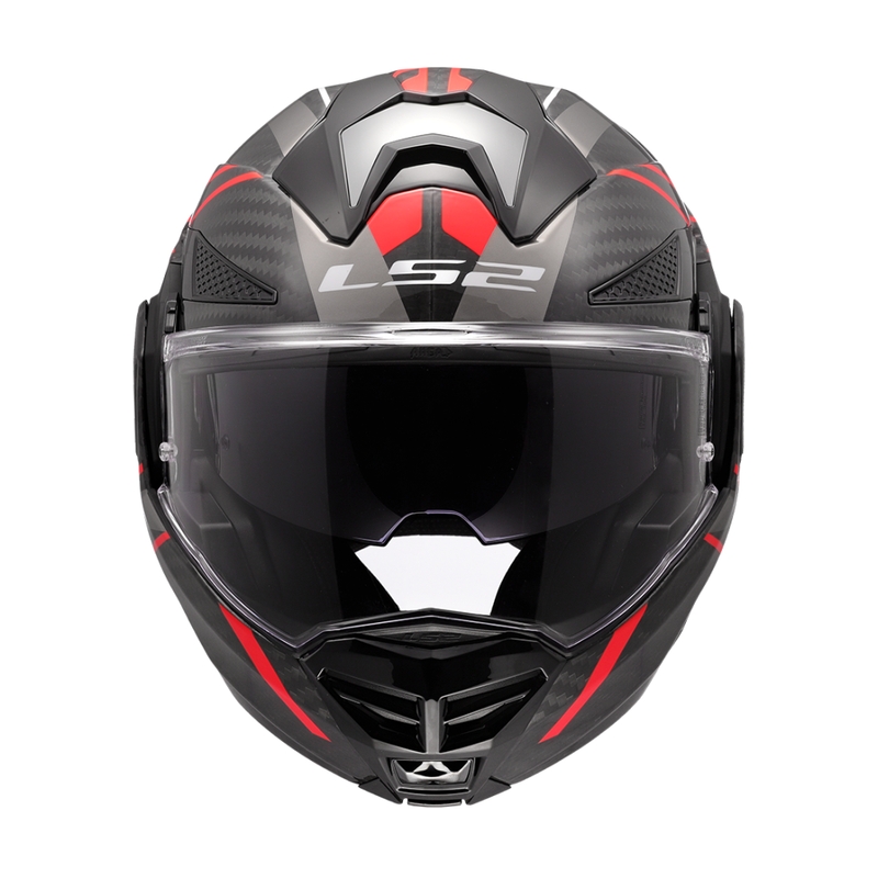 Flip-up motorcykelhjelm LS2 FF901 Advant XC Future II sort-rød