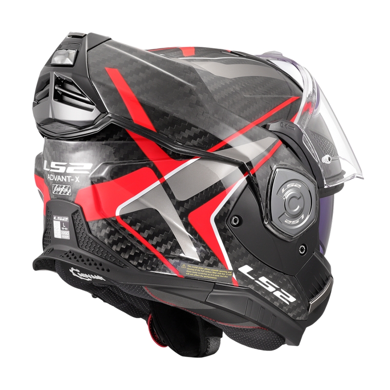 Flip-up motorcykelhjelm LS2 FF901 Advant XC Future II sort-rød